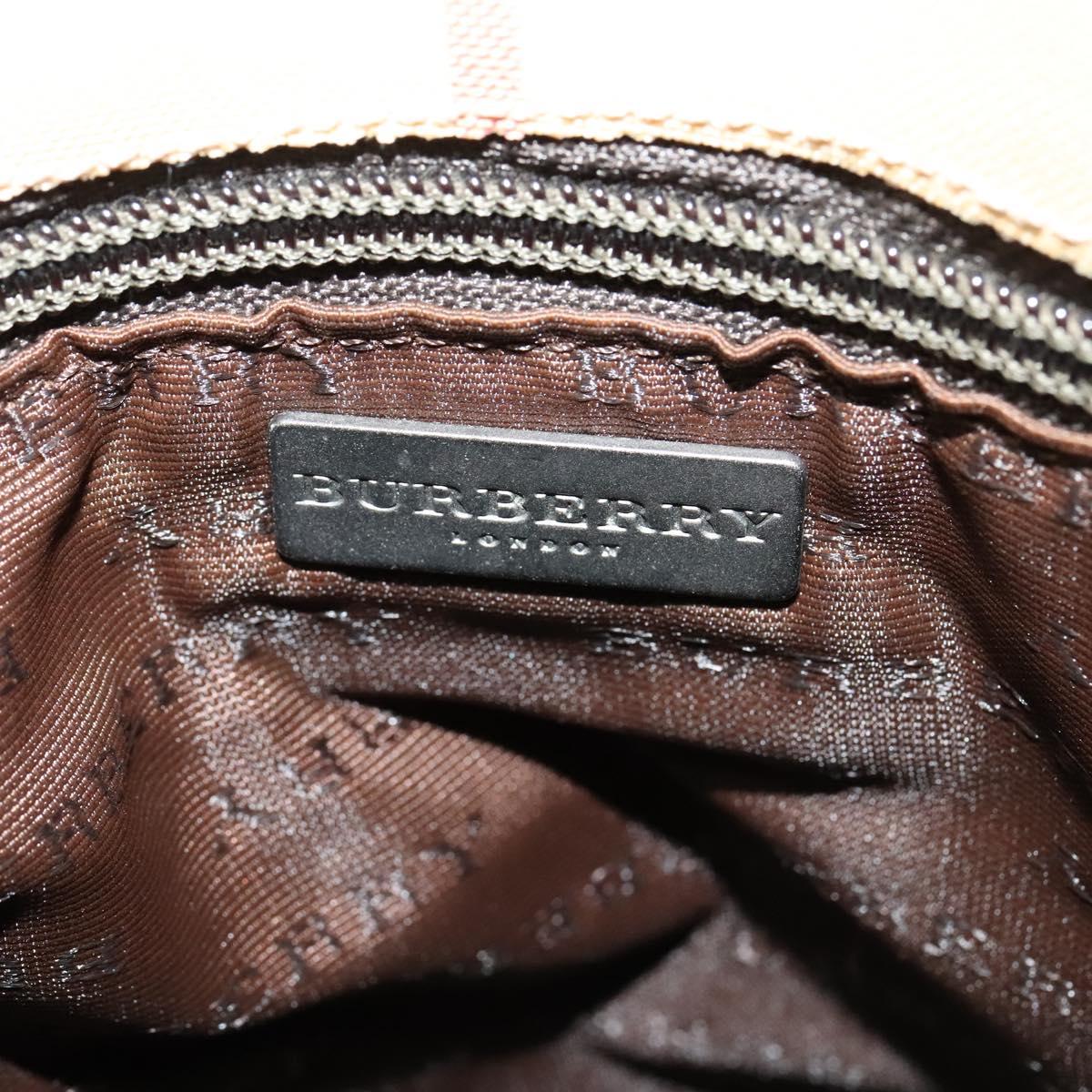 BURBERRY Nova Check Shoulder Bag PVC Beige Auth BA3875