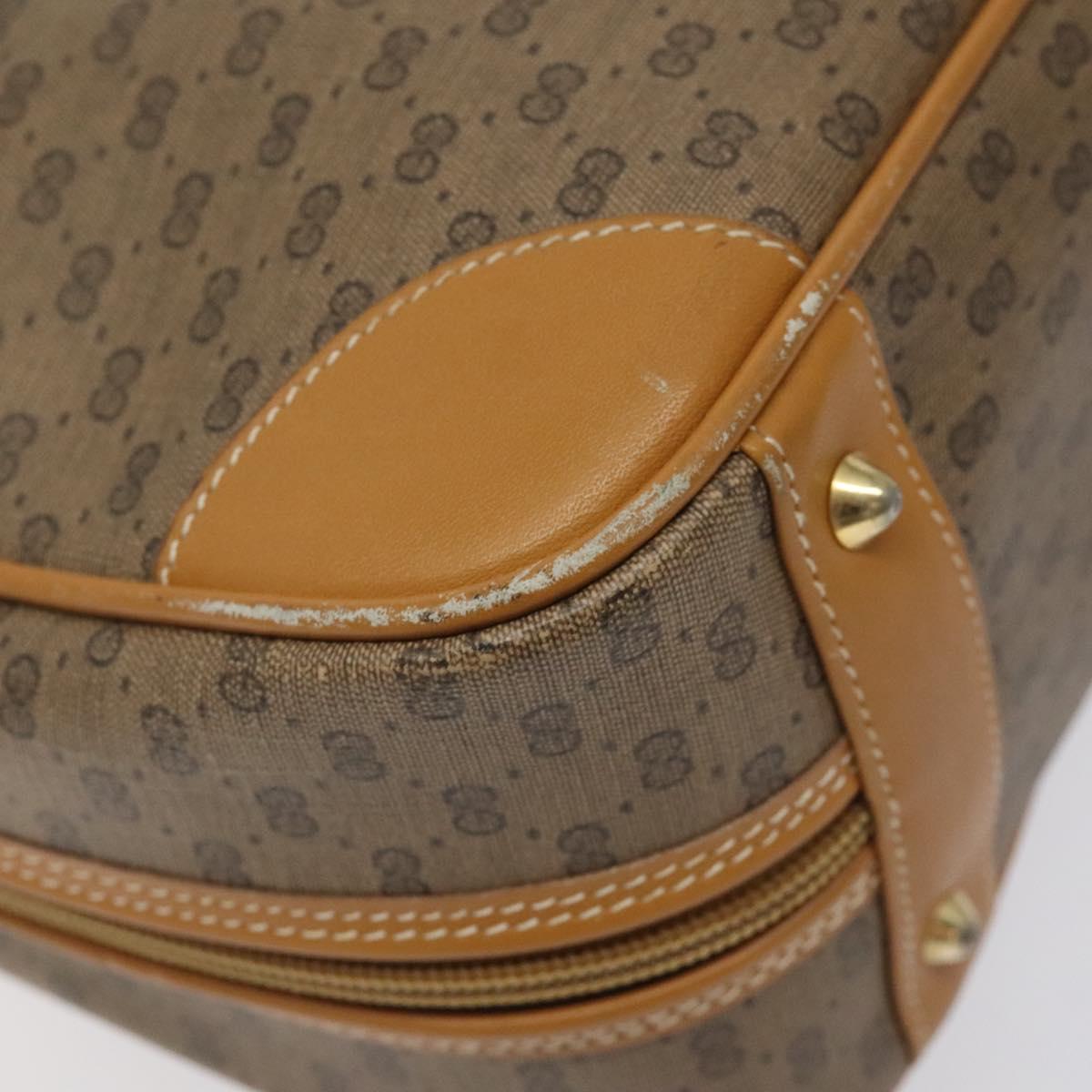 GUCCI Micro GG Supreme Hand Bag PVC Beige Gold 000 58 0090 Auth BA3877