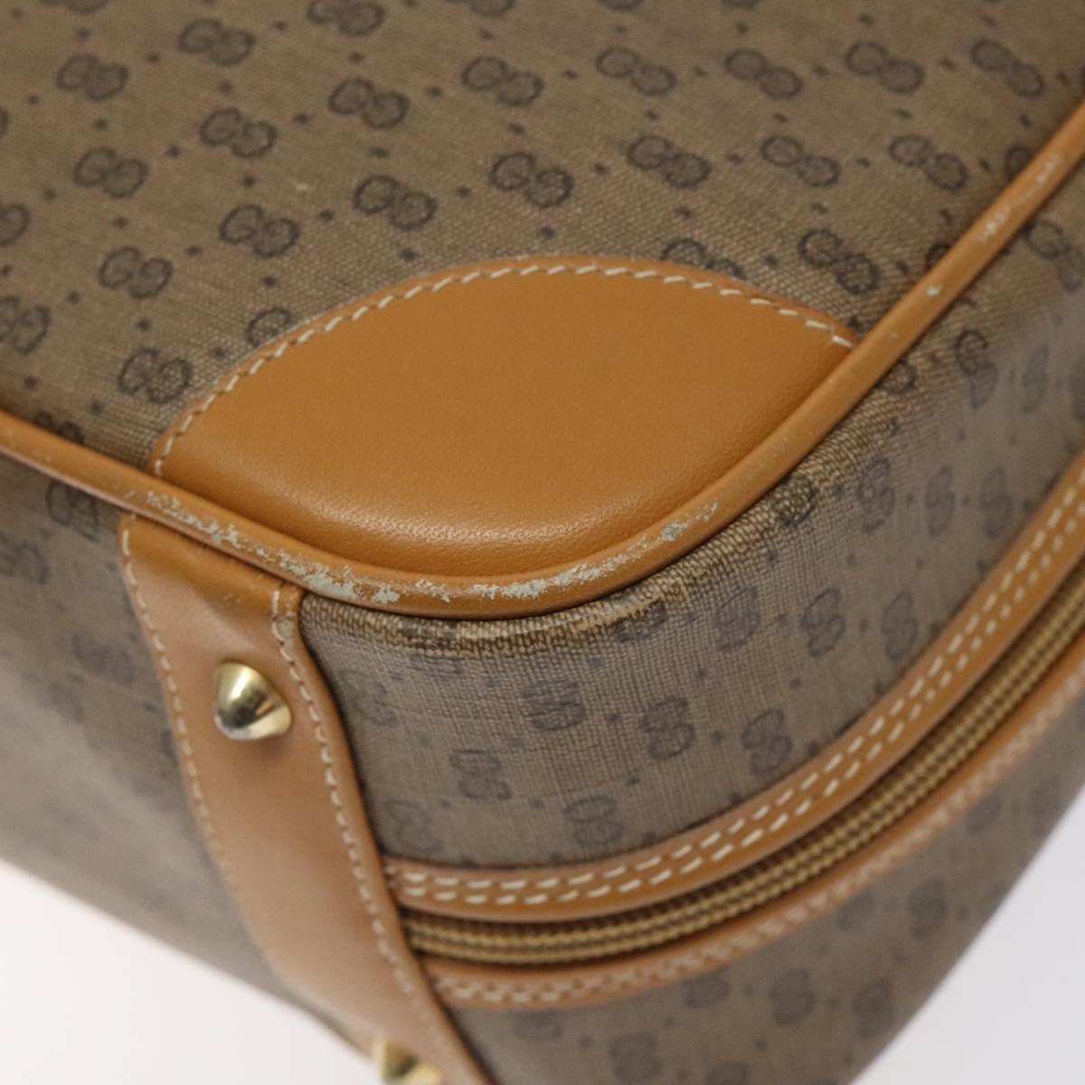 GUCCI Micro GG Supreme Hand Bag PVC Beige Gold 000 58 0090 Auth BA3877