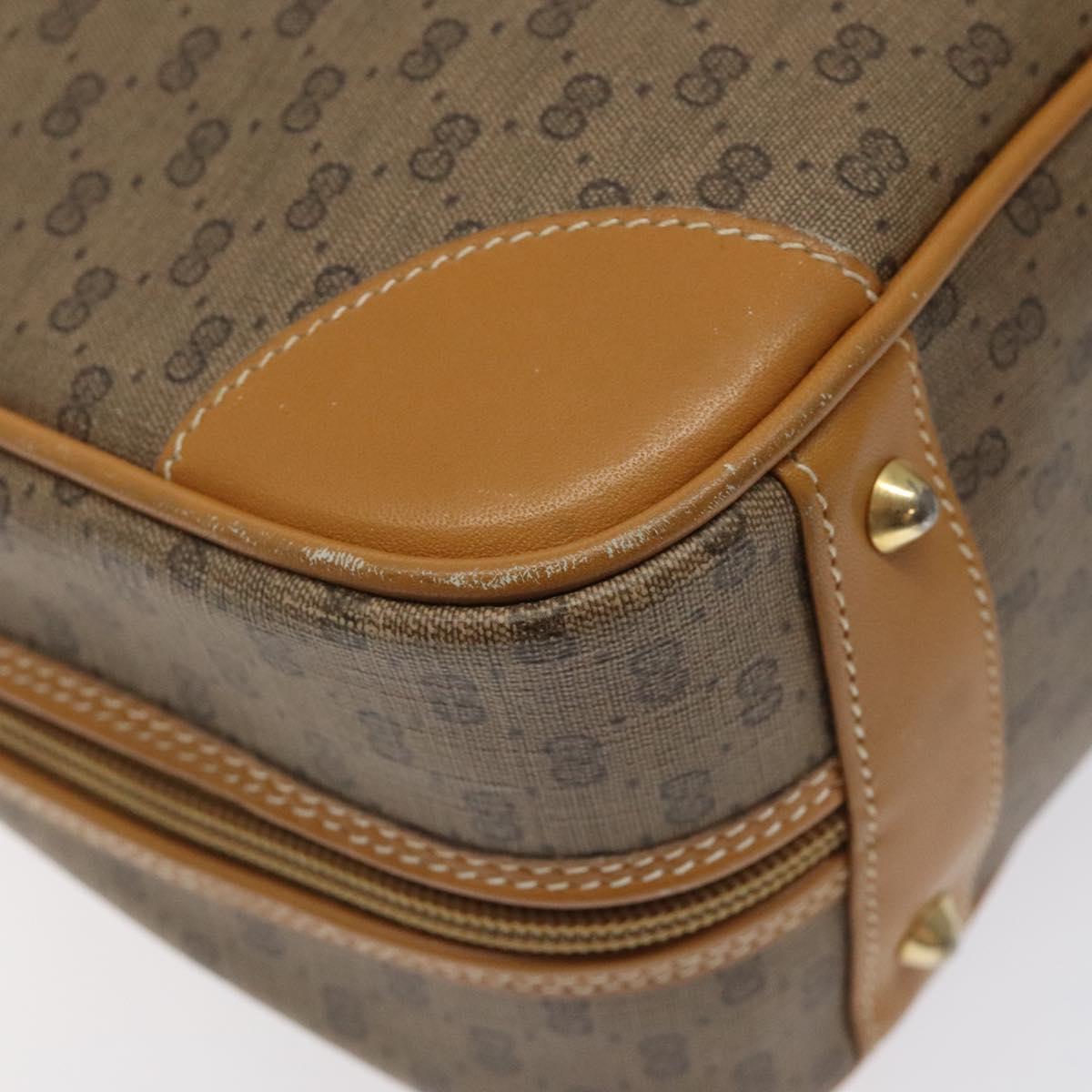 GUCCI Micro GG Supreme Hand Bag PVC Beige Gold 000 58 0090 Auth BA3877