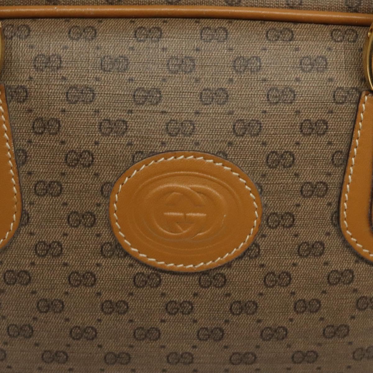 GUCCI Micro GG Supreme Hand Bag PVC Beige Gold 000 58 0090 Auth BA3877