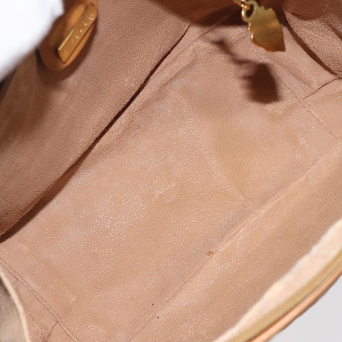 GUCCI Micro GG Supreme Hand Bag PVC Beige Gold 000 58 0090 Auth BA3877