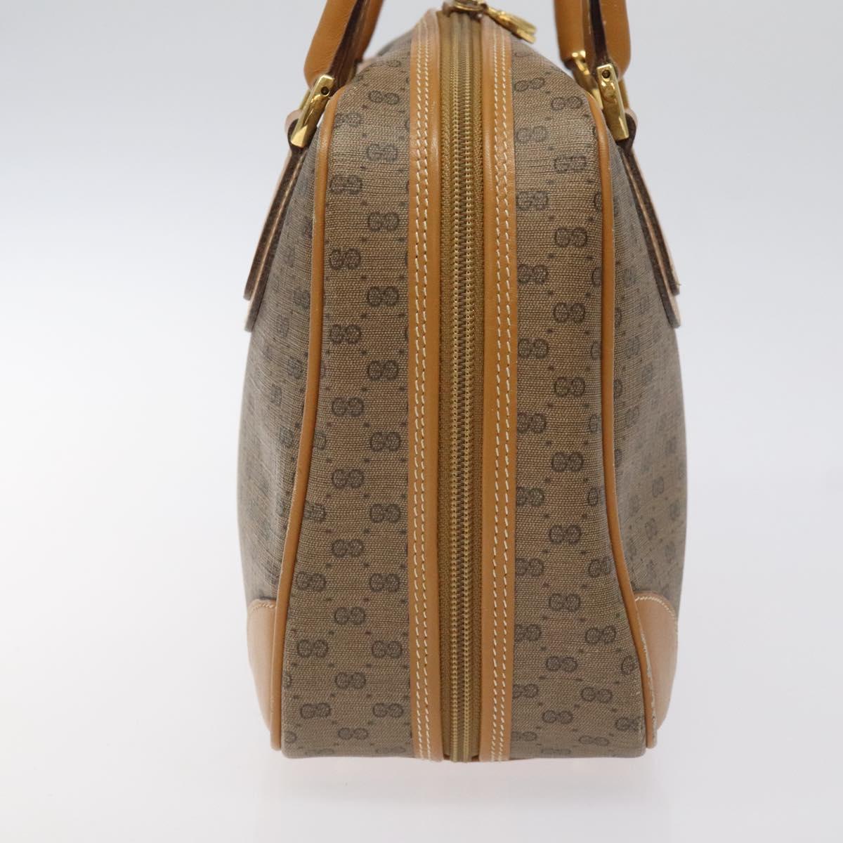 GUCCI Micro GG Supreme Hand Bag PVC Beige Gold 000 58 0090 Auth BA3877