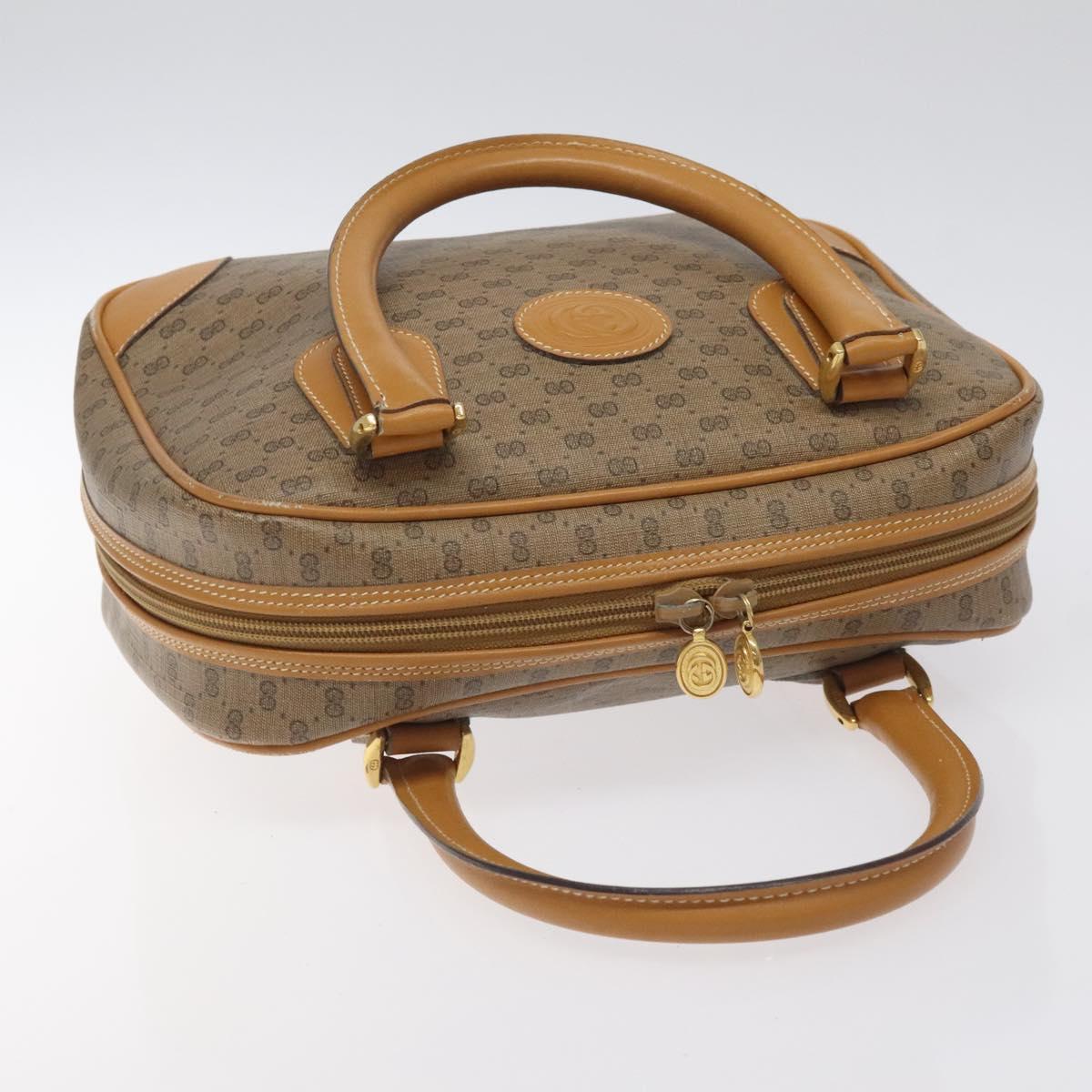 GUCCI Micro GG Supreme Hand Bag PVC Beige Gold 000 58 0090 Auth BA3877