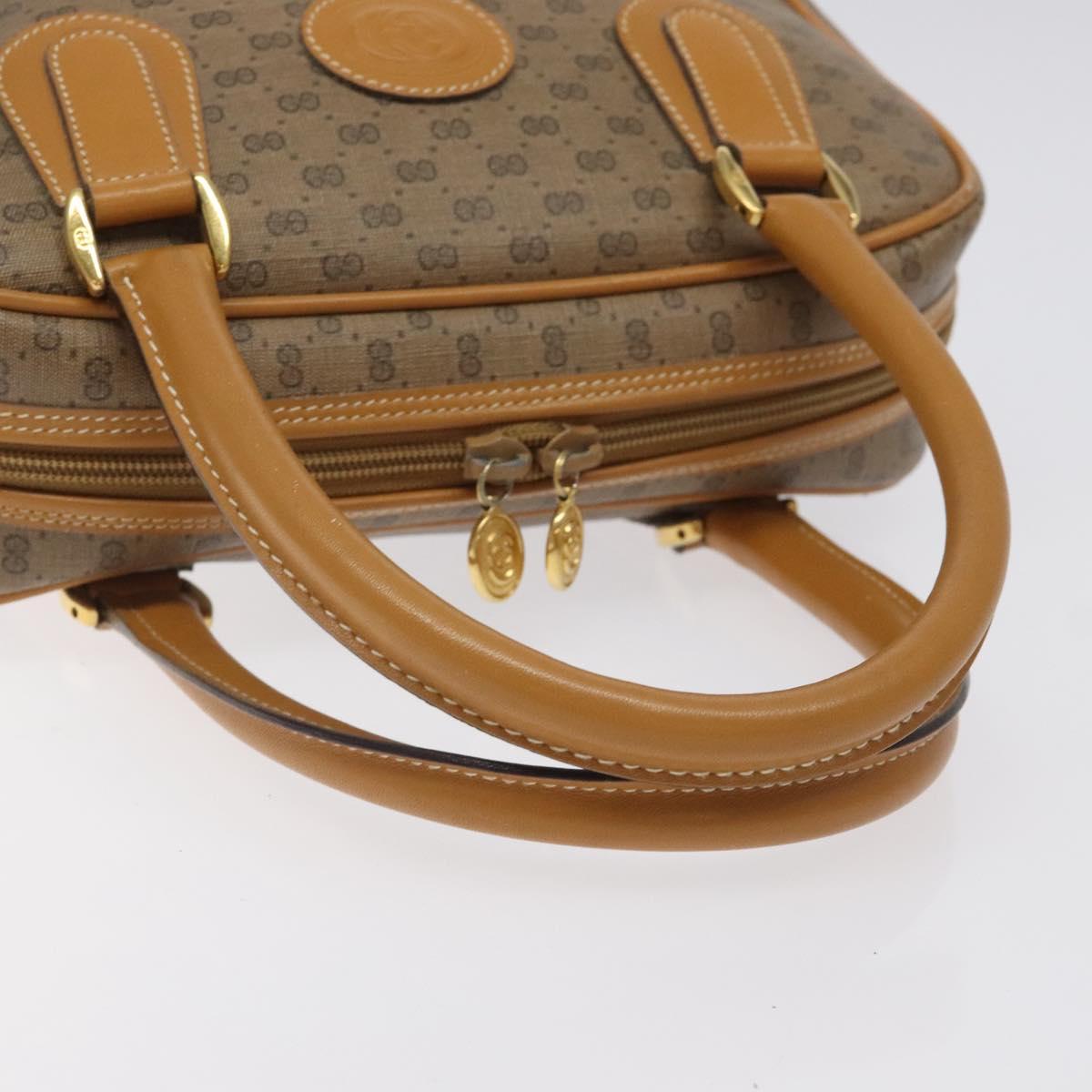 GUCCI Micro GG Supreme Hand Bag PVC Beige Gold 000 58 0090 Auth BA3877