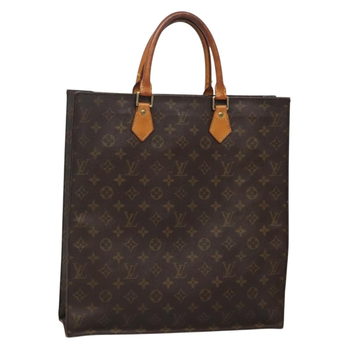 LOUIS VUITTON Monogram Sac Plat Hand Bag M51140 LV Auth BA3889