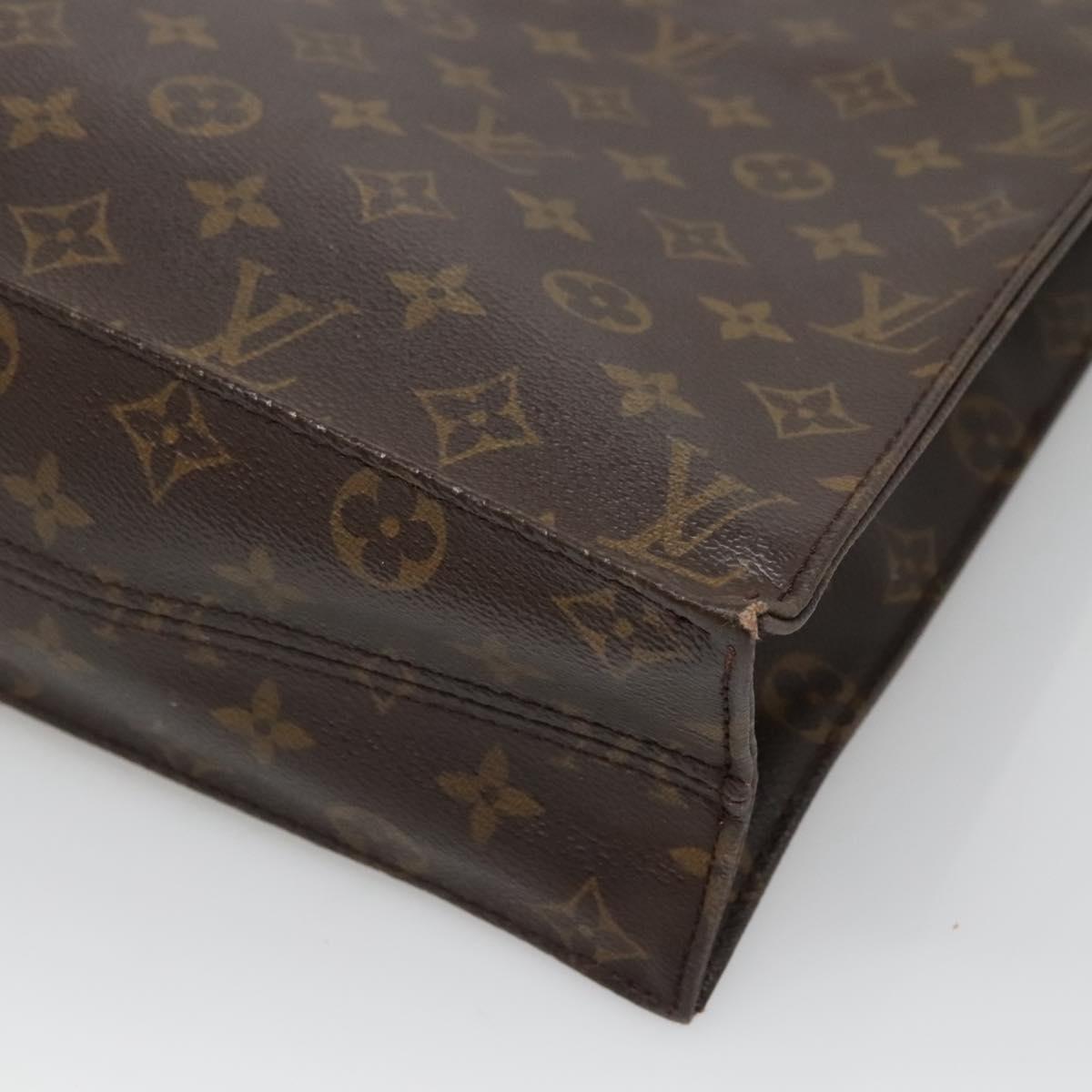 LOUIS VUITTON Monogram Sac Plat Hand Bag M51140 LV Auth BA3889