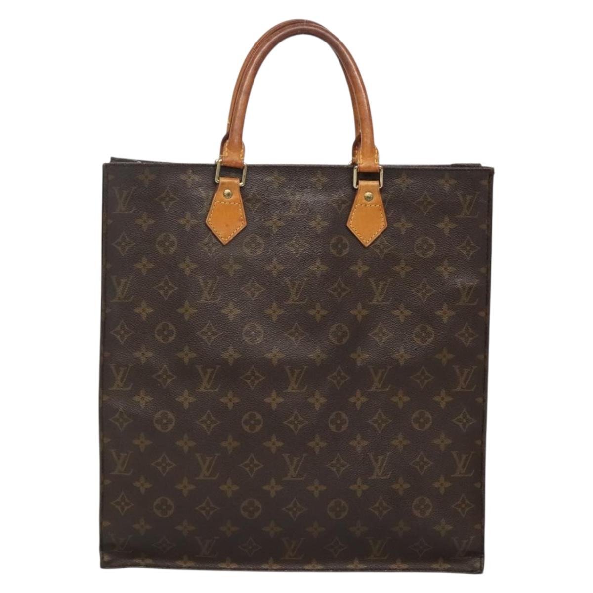LOUIS VUITTON Monogram Sac Plat Hand Bag M51140 LV Auth BA3889