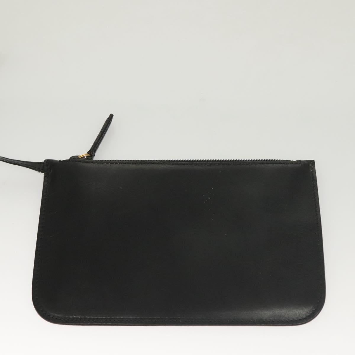 GUCCI Bamboo Shoulder Bag Leather Black Gold 001 2113 1880 Auth BA3893