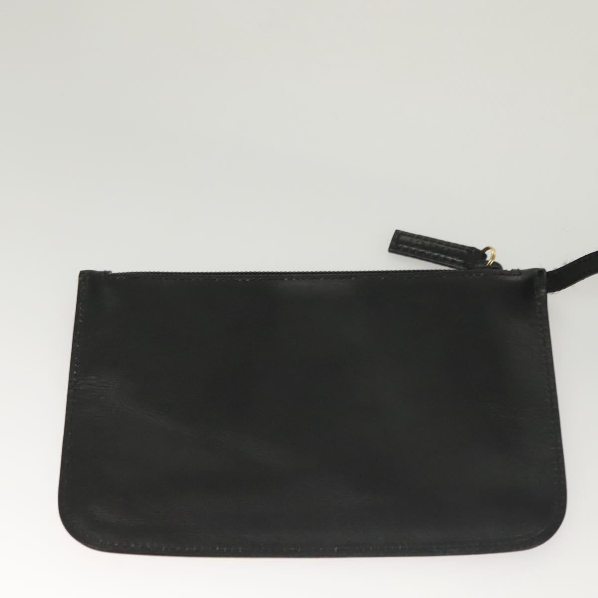 GUCCI Bamboo Shoulder Bag Leather Black Gold 001 2113 1880 Auth BA3893
