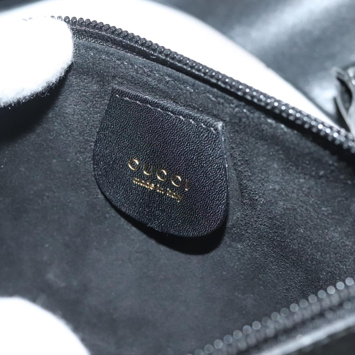 GUCCI Bamboo Shoulder Bag Leather Black Gold 001 2113 1880 Auth BA3893