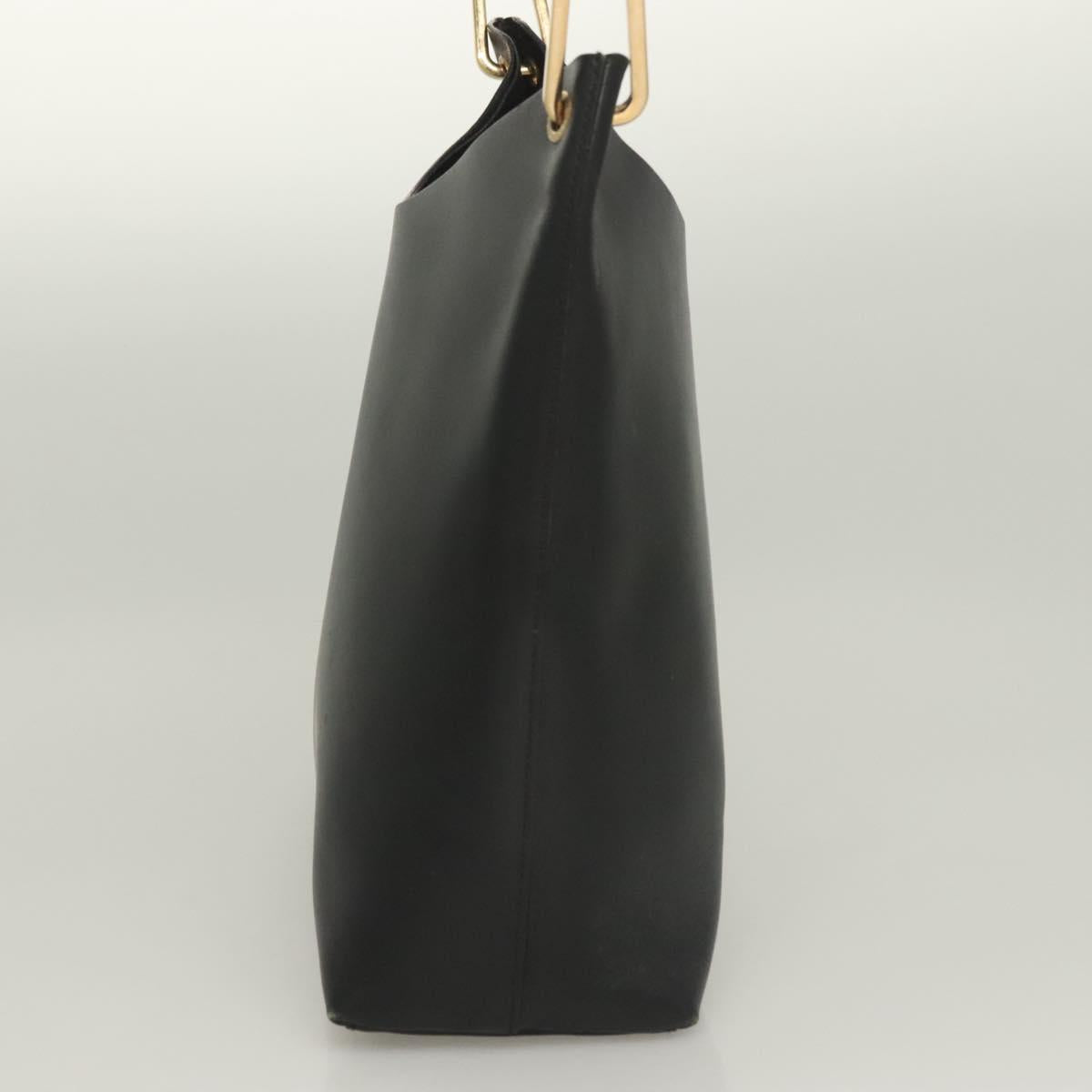 GUCCI Bamboo Shoulder Bag Leather Black Gold 001 2113 1880 Auth BA3893
