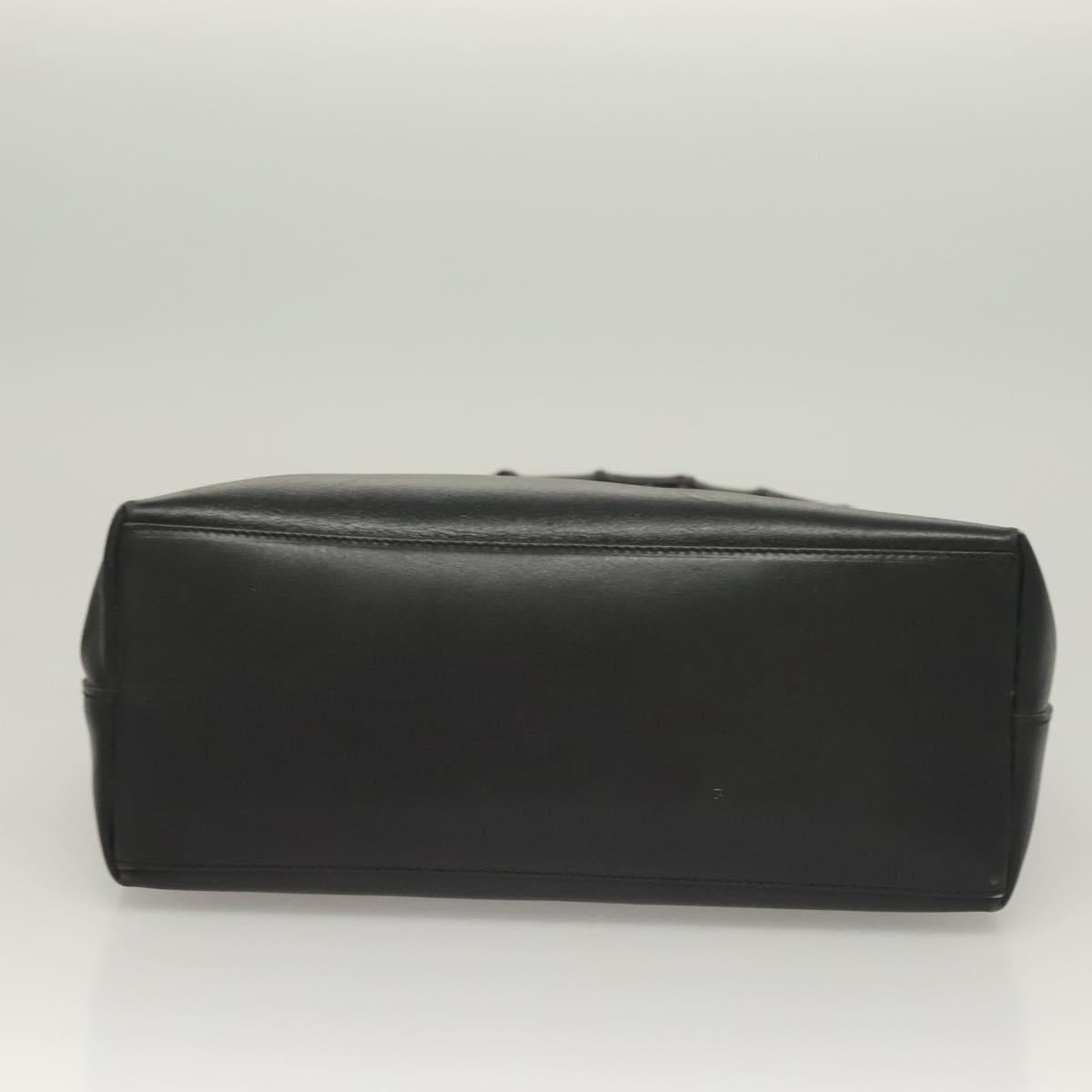 GUCCI Bamboo Shoulder Bag Leather Black Gold 001 2113 1880 Auth BA3893