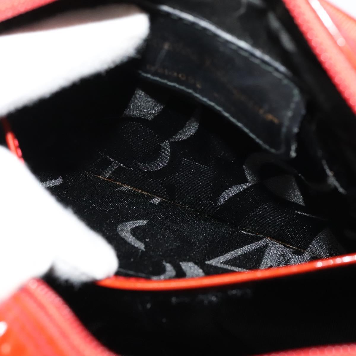 Salvatore Ferragamo Vala Shoulder Bag Patent leather Red Gold Auth BA3910