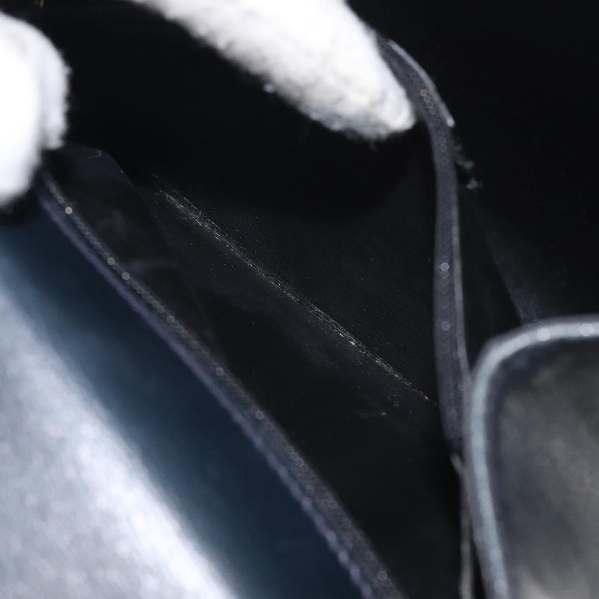 Salvatore Ferragamo Hand Bag Leather Black Gold Auth BA3911