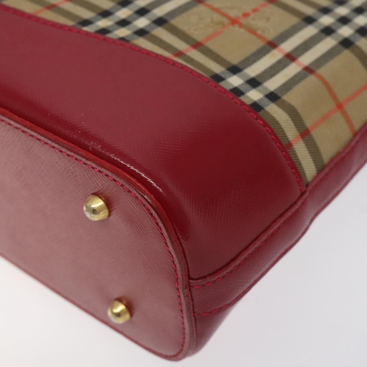 BURBERRY Nova Check Shoulder Bag Canvas Beige Gold Auth BA3917