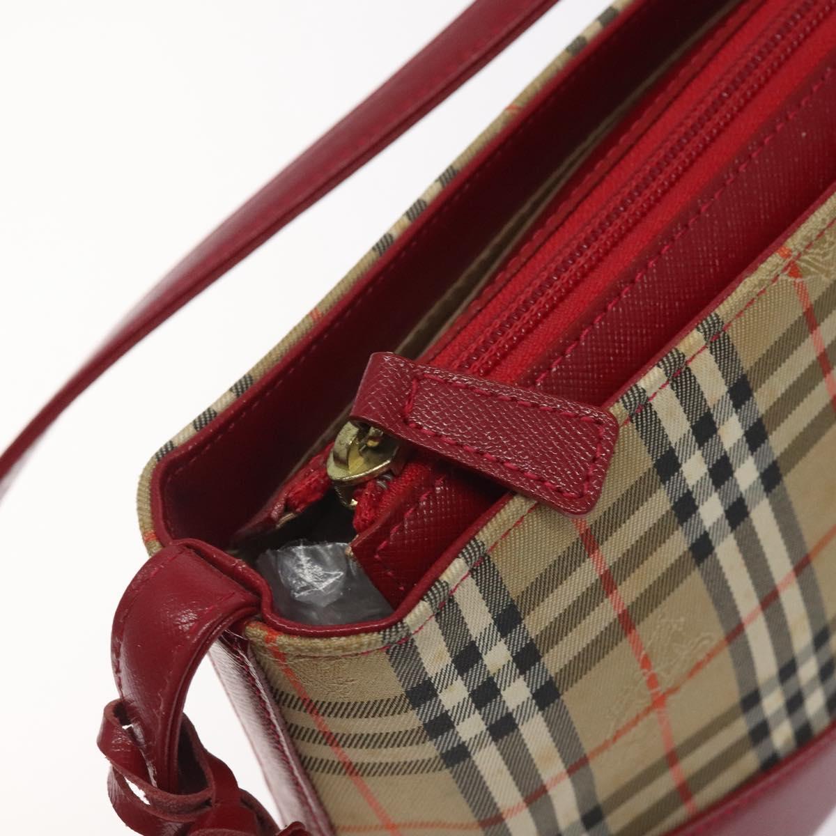 BURBERRY Nova Check Shoulder Bag Canvas Beige Gold Auth BA3917