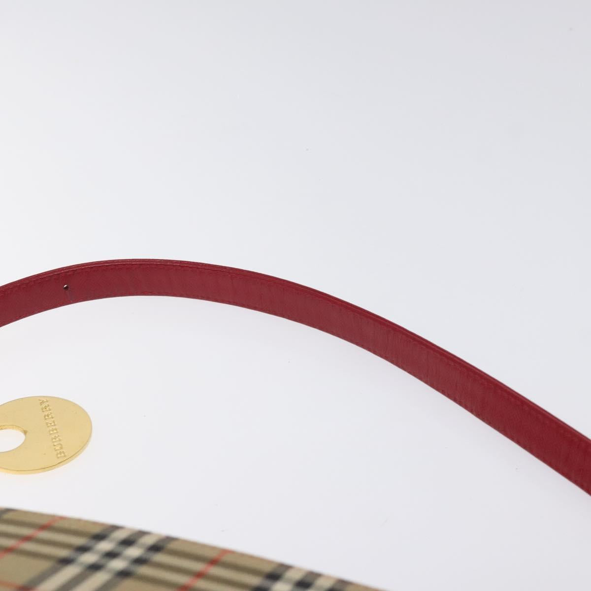 BURBERRY Nova Check Shoulder Bag Canvas Beige Gold Auth BA3917