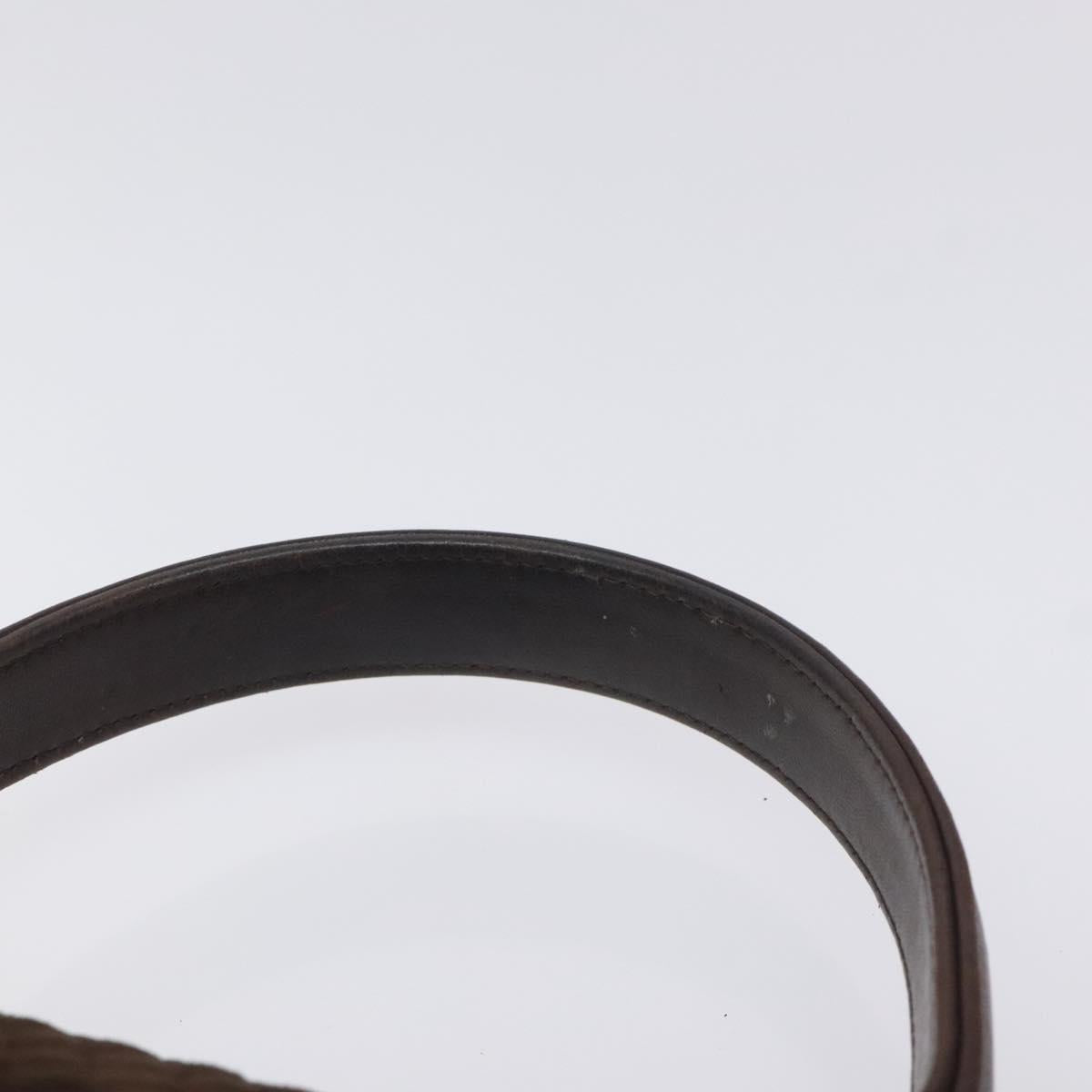 BALLY Hand Bag Suede Brown Gold Auth BA3925