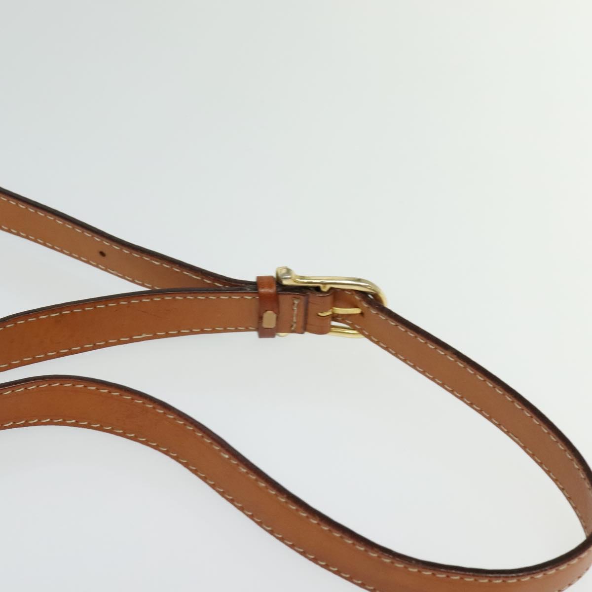 CELINE Macadam Canvas Shoulder Bag PVC Leather Brown Gold Auth BA3927