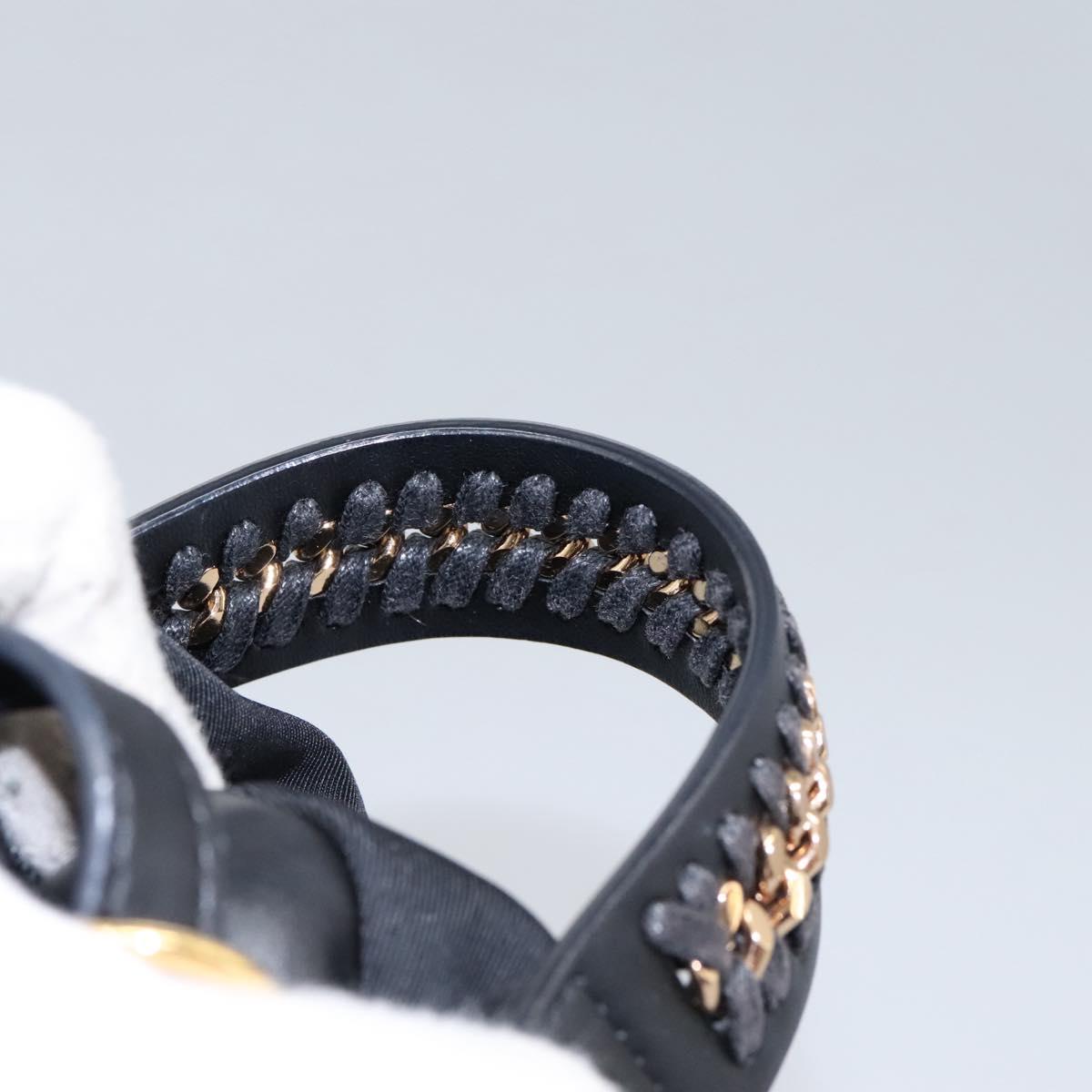 Stella MacCartney Backpack Nylon Gold Black Auth BA395