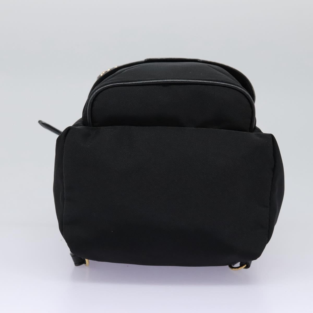 Stella MacCartney Backpack Nylon Gold Black Auth BA395