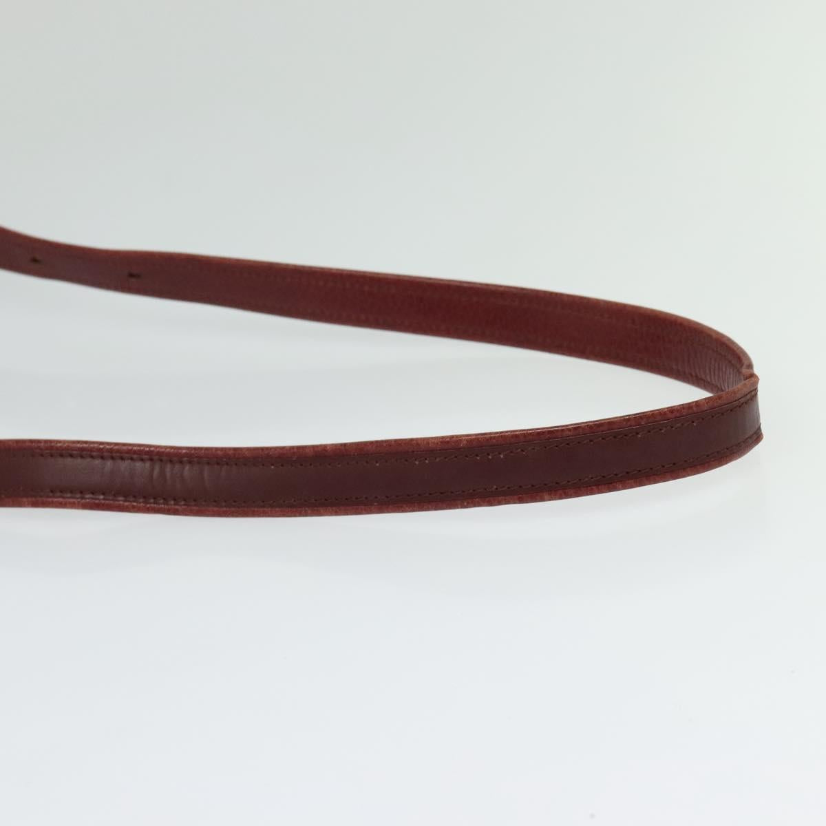 CARTIER Must Line Shoulder Bag Leather Bordeaux Gold Auth BA3962