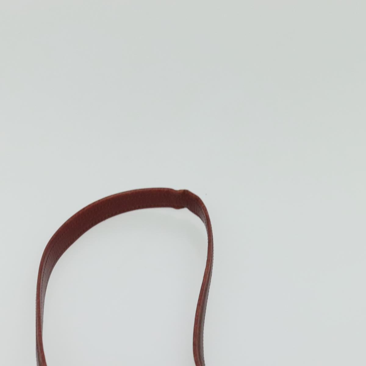 CARTIER Must Line Shoulder Bag Leather Bordeaux Gold Auth BA3962