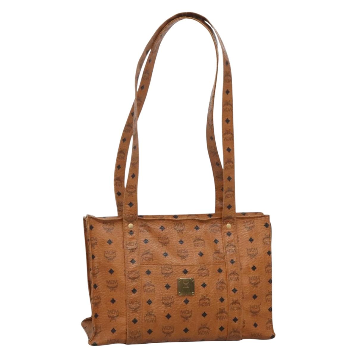 MCM Logogram Vicetos Shoulder Bag PVC Leather Brown Auth BA3979