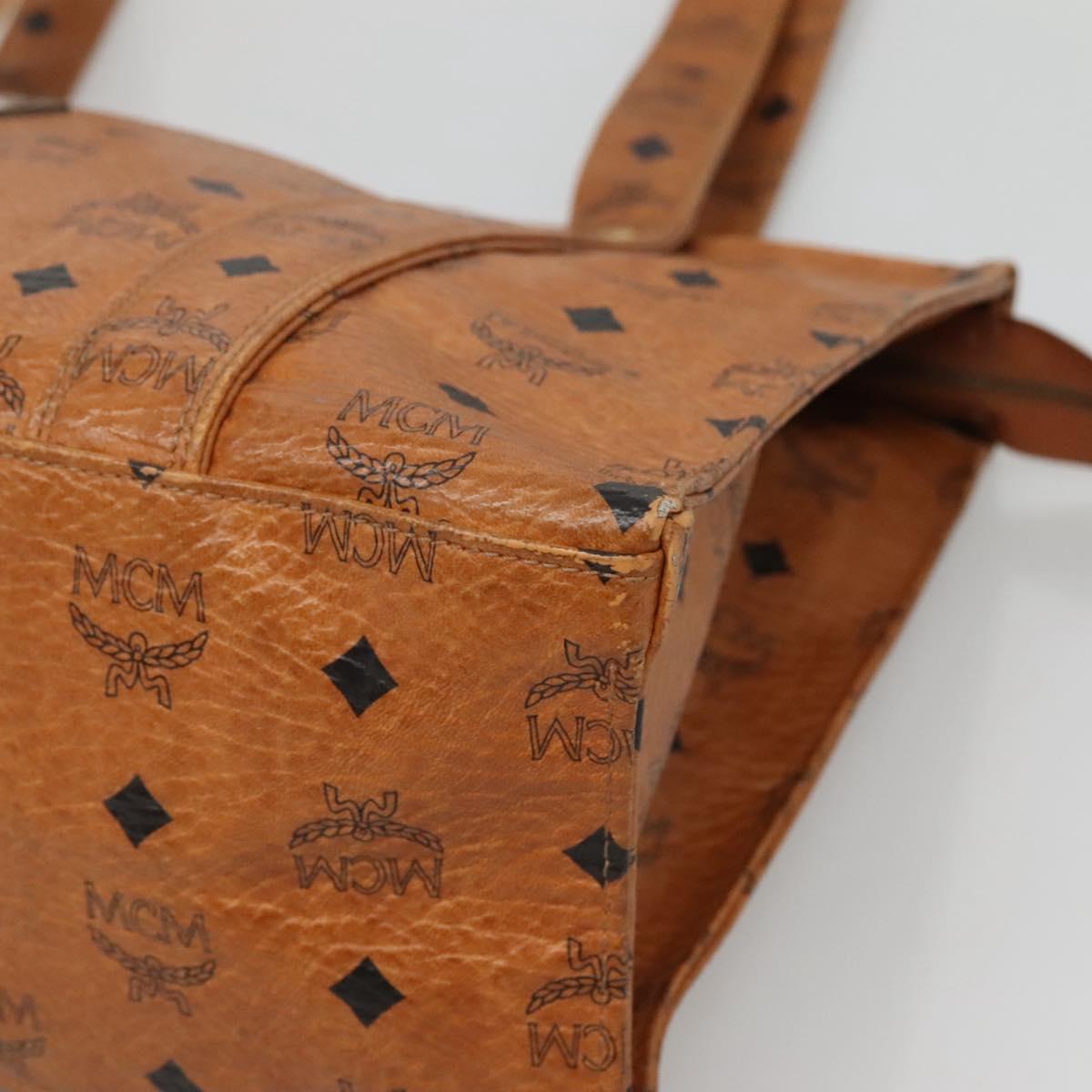 MCM Logogram Vicetos Shoulder Bag PVC Leather Brown Auth BA3979