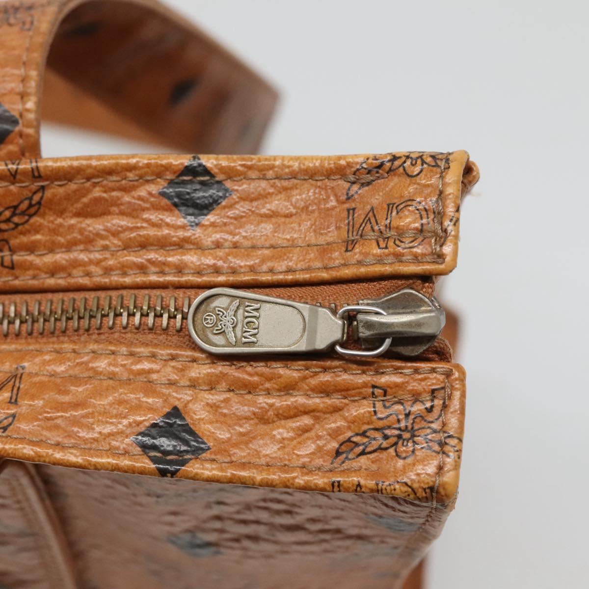 MCM Logogram Vicetos Shoulder Bag PVC Leather Brown Auth BA3979