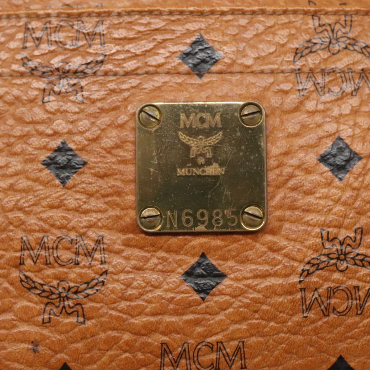 MCM Logogram Vicetos Shoulder Bag PVC Leather Brown Auth BA3979