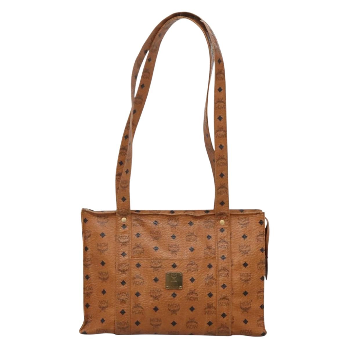 MCM Logogram Vicetos Shoulder Bag PVC Leather Brown Auth BA3979