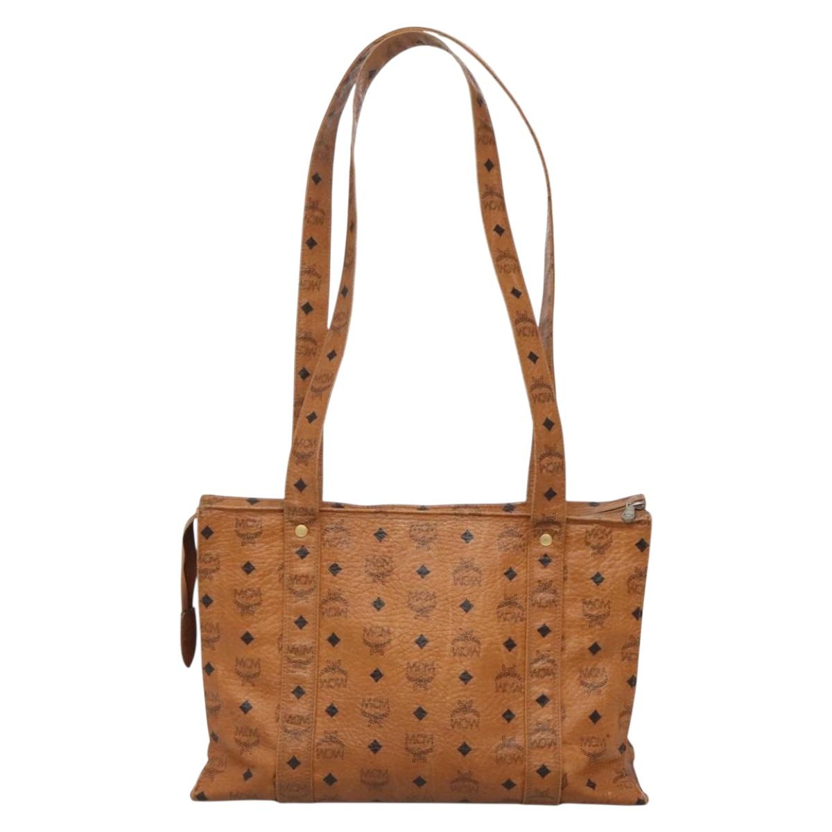 MCM Logogram Vicetos Shoulder Bag PVC Leather Brown Auth BA3979