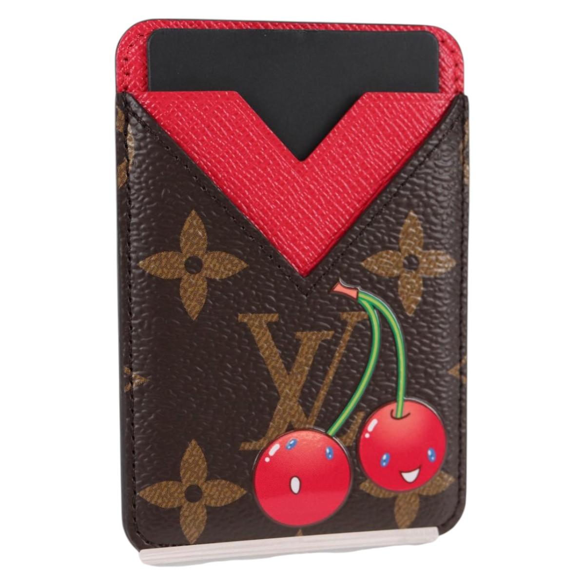LOUIS VUITTON Monogram Cherry Porte Cartes Magnet Card Case M14562 Auth BA3985M