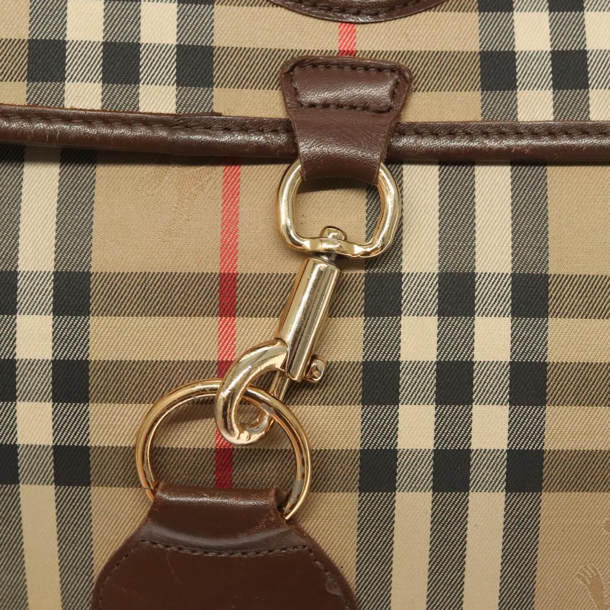 Burberrys Nova Check Document Case Clutch Bag Canvas Beige Gold Auth BA3988