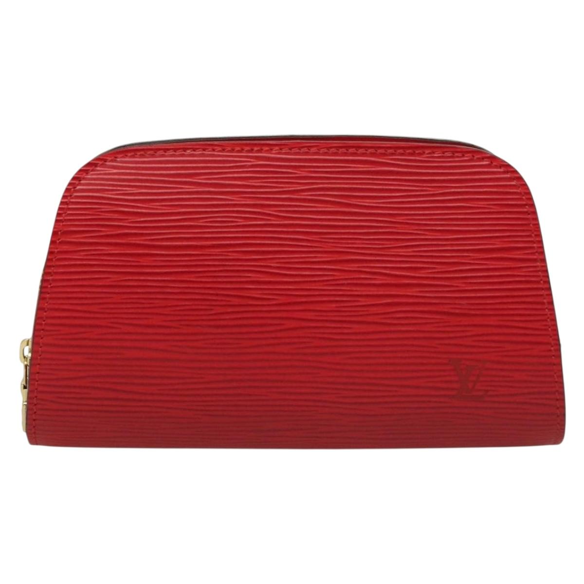 LOUIS VUITTON Epi Dauphine PM Pouch Castilian Red M48447 LV Auth BA3996