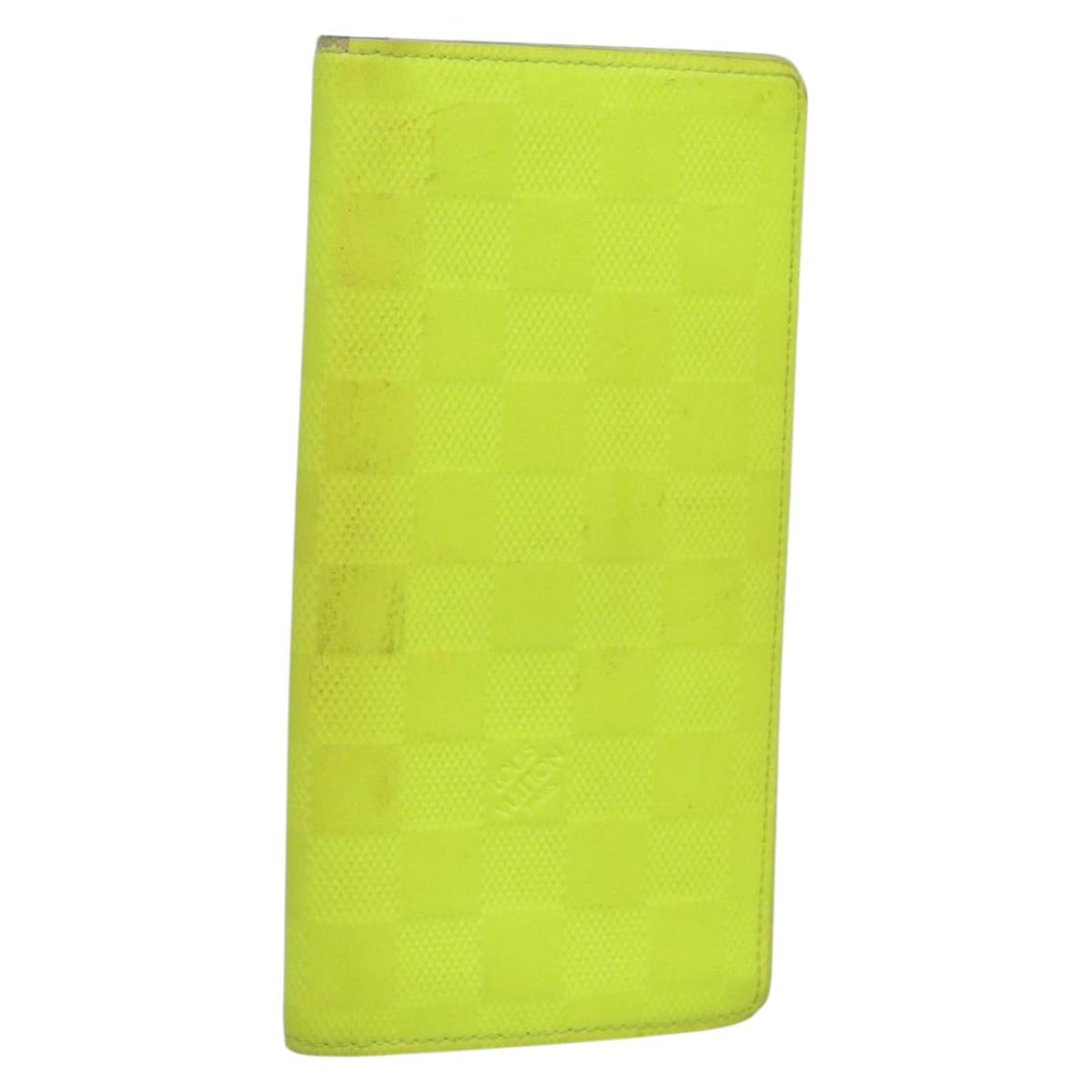 LOUIS VUITTON Damier Infini Brazza Portefeuille Wallet Green N62230 Auth BA4000