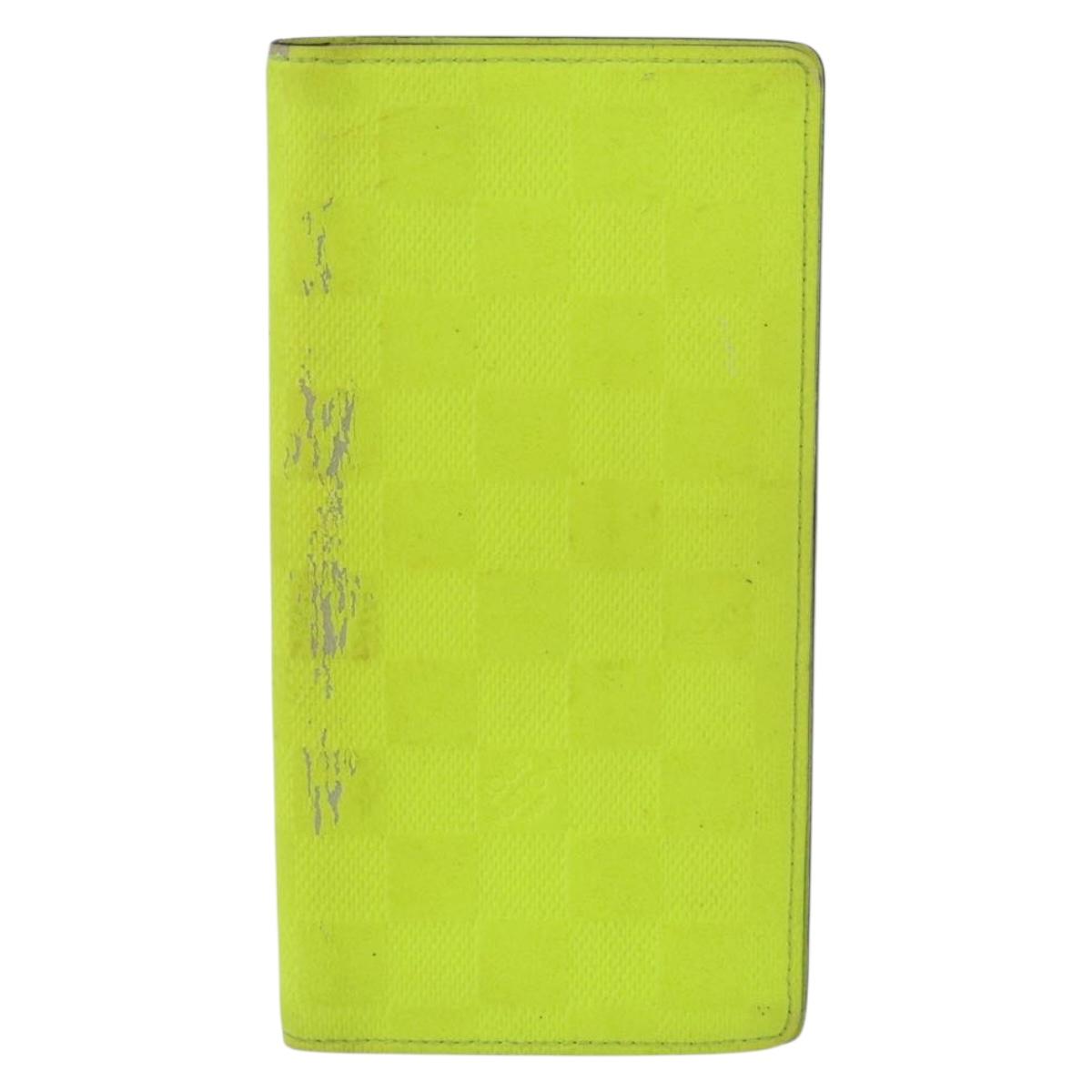 LOUIS VUITTON Damier Infini Brazza Portefeuille Wallet Green N62230 Auth BA4000