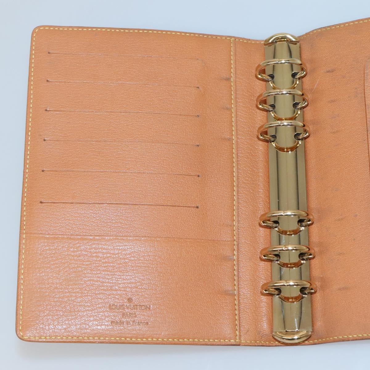 LOUIS VUITTON Nomad Agenda MM Day Planner Cover Brown R20473 LV Auth BA4001