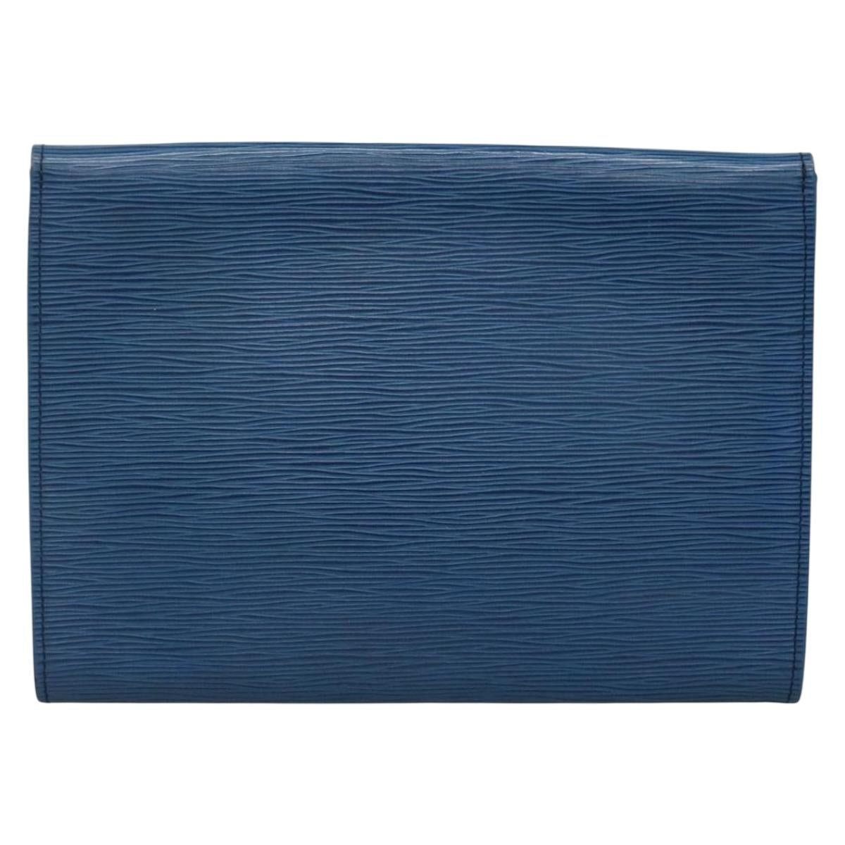 LOUIS VUITTON Epi Jena Clutch Bag Blue M52715 LV Auth BA4006