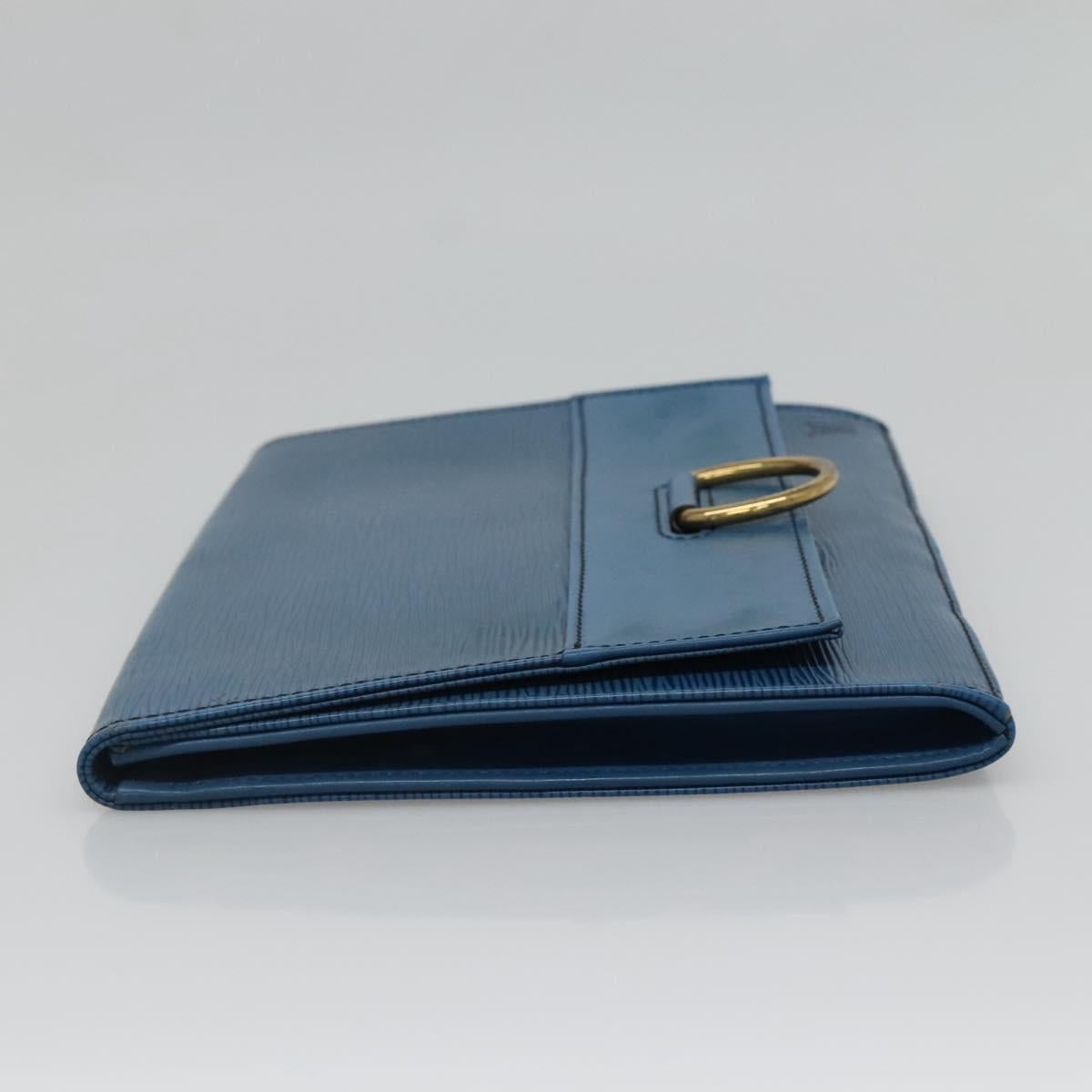 LOUIS VUITTON Epi Jena Clutch Bag Blue M52715 LV Auth BA4006