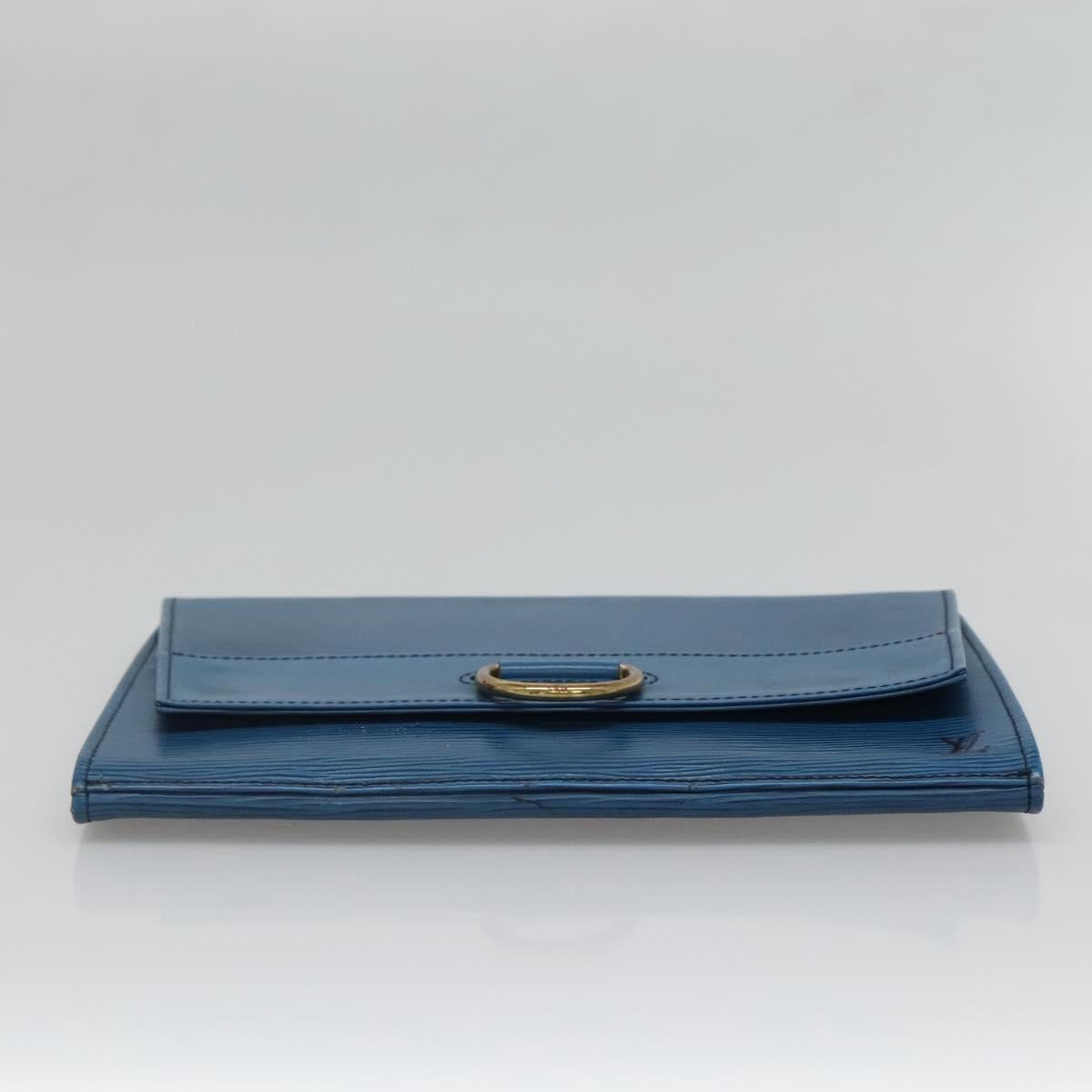 LOUIS VUITTON Epi Jena Clutch Bag Blue M52715 LV Auth BA4006