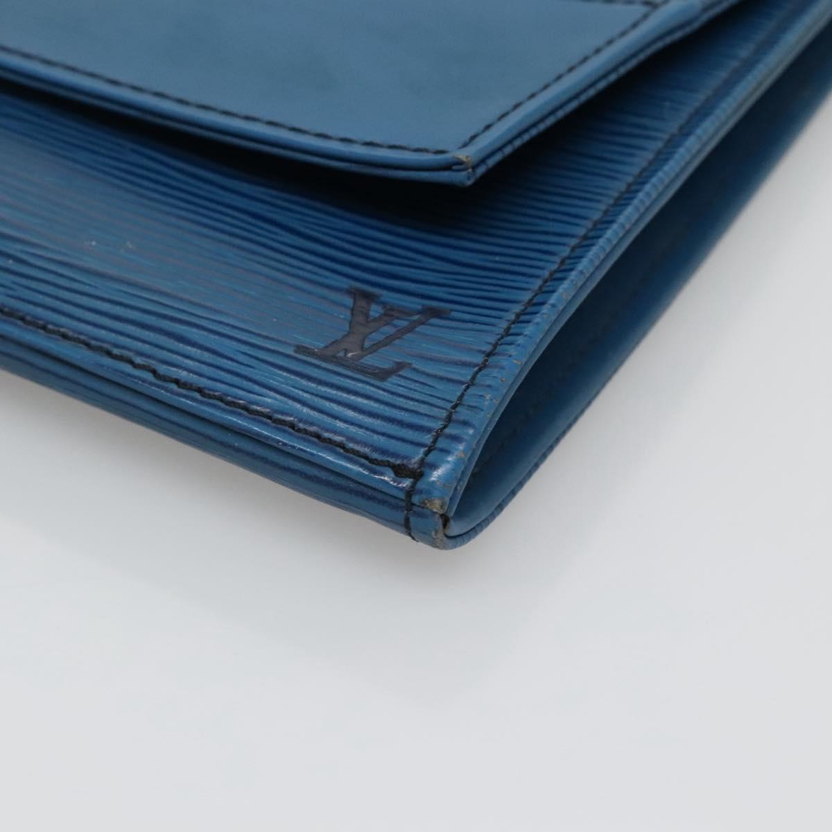 LOUIS VUITTON Epi Jena Clutch Bag Blue M52715 LV Auth BA4006