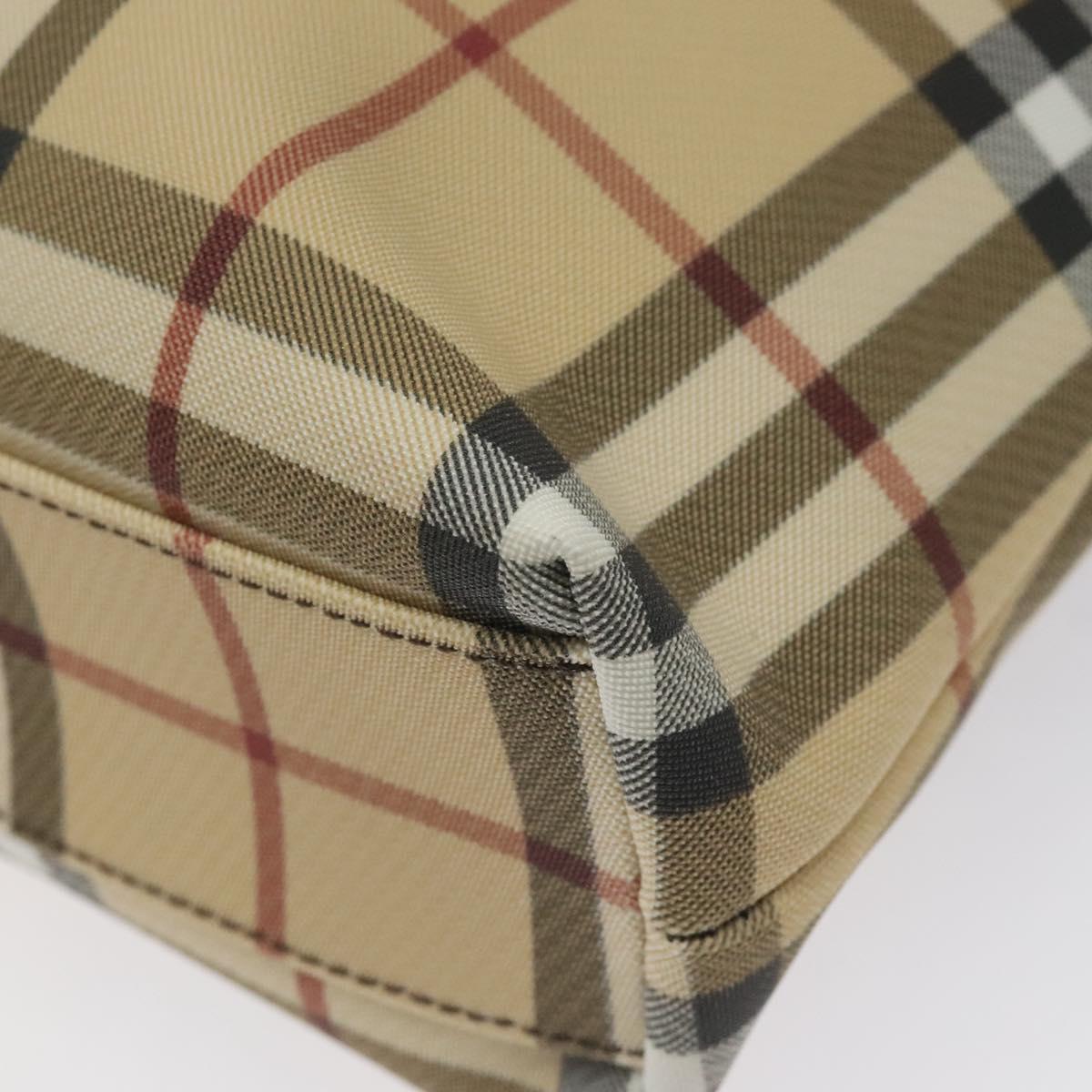 BURBERRY Nova Check Tote Bag PVC Leather Beige Brown Auth BA401