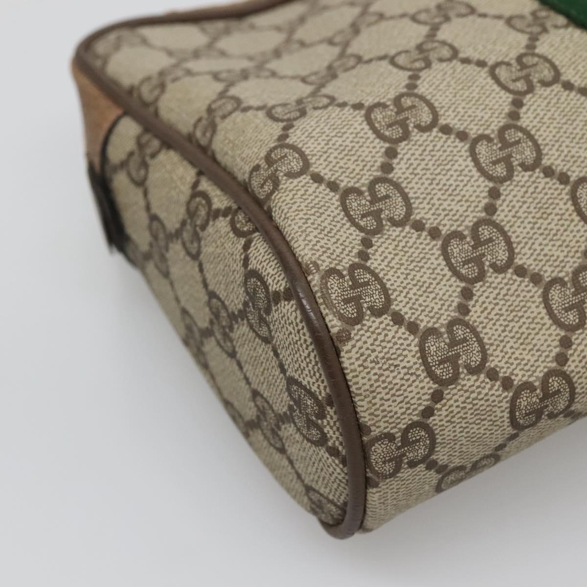 GUCCI GG Supreme Web Sherry Line Clutch Bag PVC Beige Gold 63 01 012 Auth BA4011