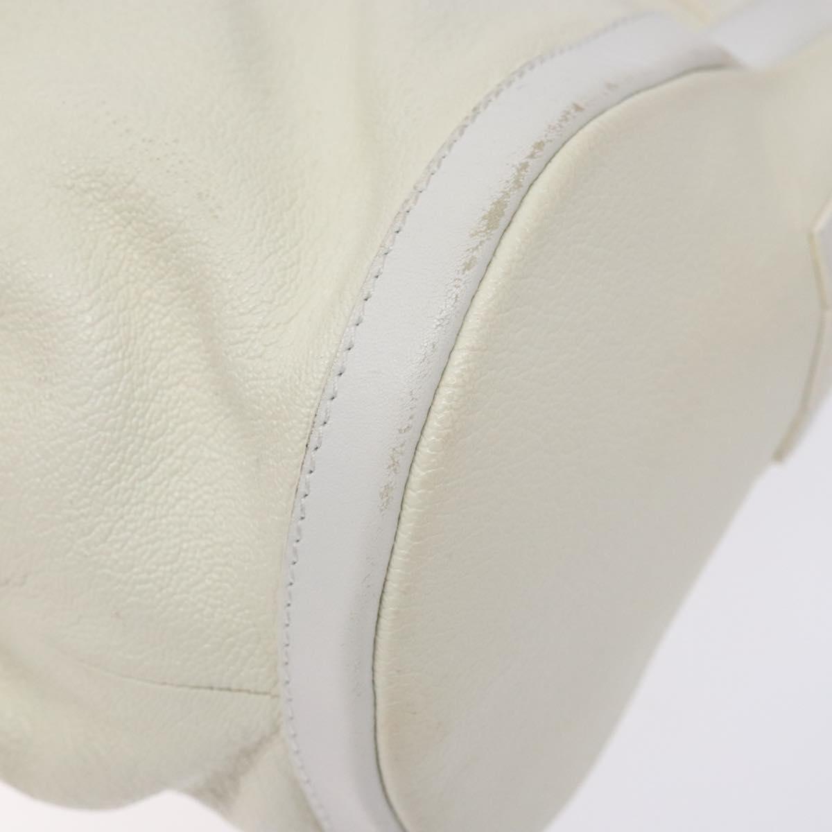 BVLGARI Shoulder Bag Leather Cream Gold Auth BA4015