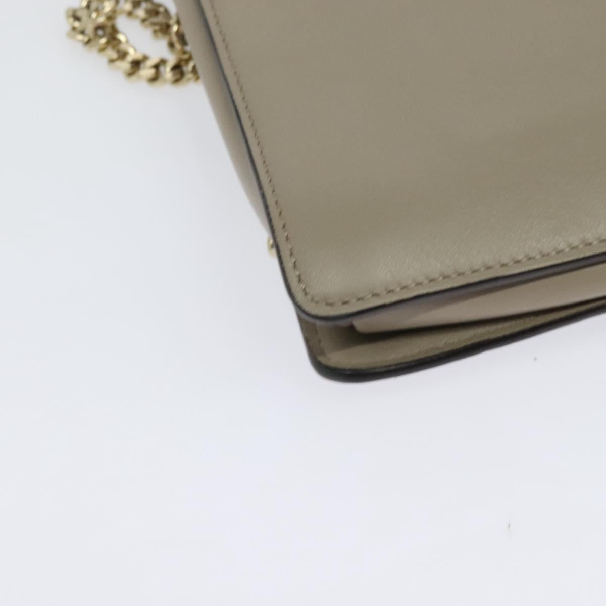 Chloe Fay Shoulder Bag Leather Greige Gold Auth BA4020
