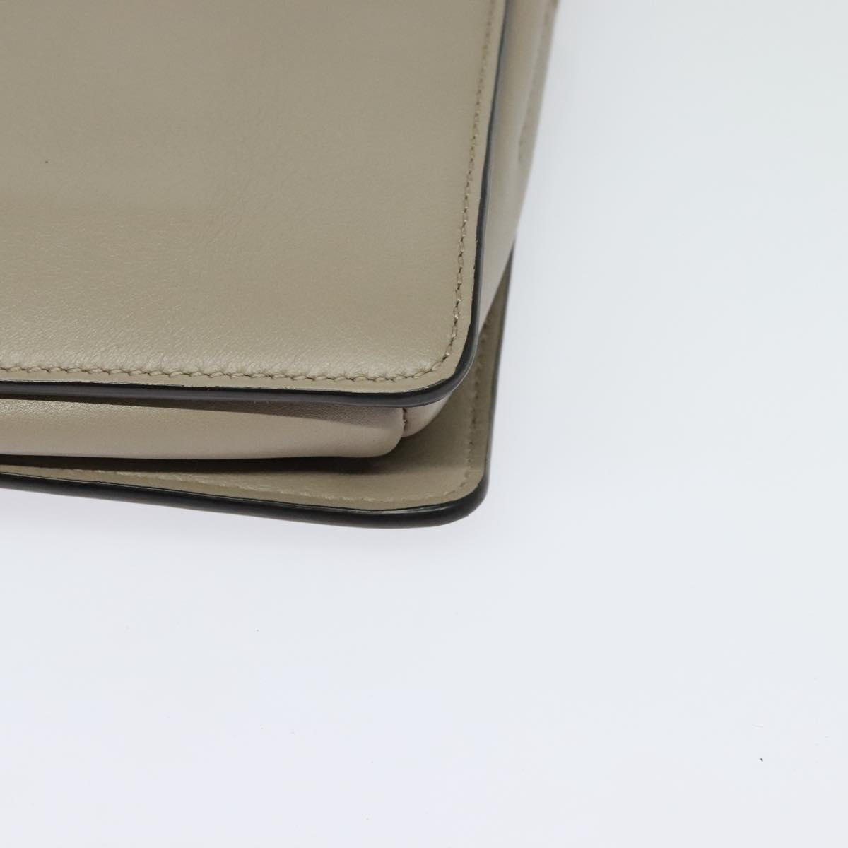 Chloe Fay Shoulder Bag Leather Greige Gold Auth BA4020