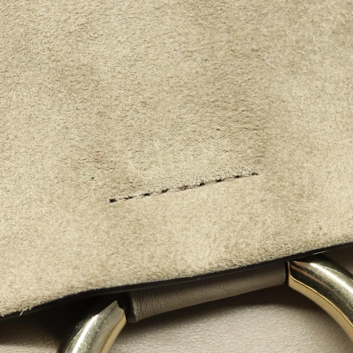 Chloe Fay Shoulder Bag Leather Greige Gold Auth BA4020